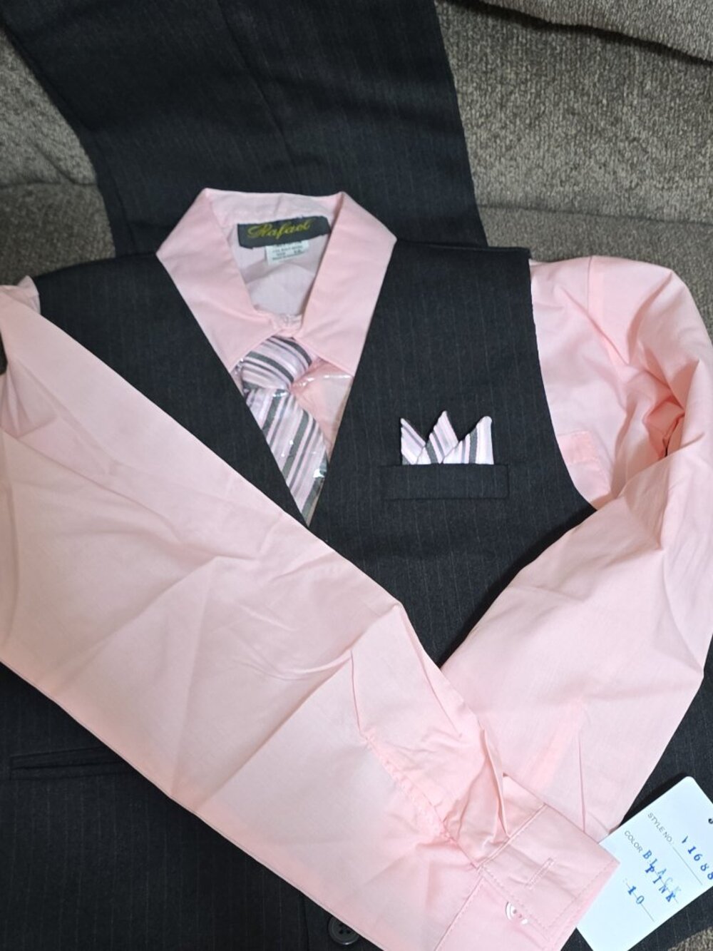 Boys' 4-Piece Formal Suit Set (Vest, Pants, Dress Shirt, and Matching Tie/Pocket